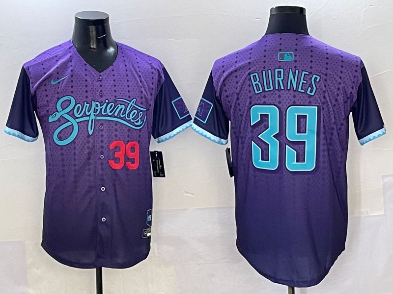Men Arizona Diamondback #39 Burnes Purple Joint Name 2025 Nike MLB Jersey style 5